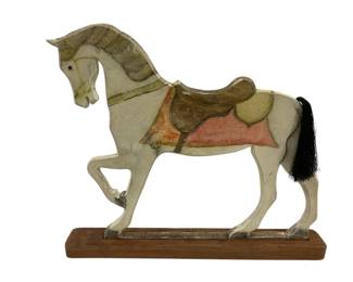 179 - Wood Horse Figure 19 x 16.5 x 2.5
