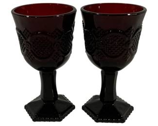 1408 - 2 Avon Ruby Red Stems 5"
