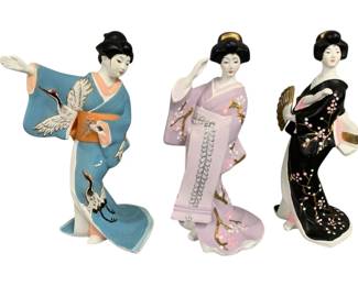 2086 - 3 Geisha Statues 13"
