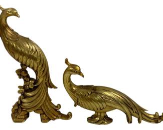 581 - Vintage Syroco Hollywood Regency Peacocks 13.5 x 8
