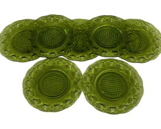 814 - 7 Bartlett Collins Bullseye Green 6" Plates
