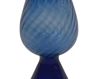 1636 - Vintage Blown Glass Cobalt Blue Vase 8"
