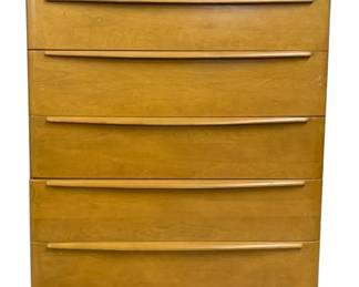 2254 - Heywood Wakefield Birch Highboy 5 Drawer 44 x 38 x 20
