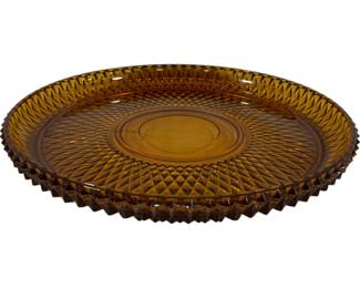 463 - Indiana Glass Diamond Point Cake Platter 12" round
