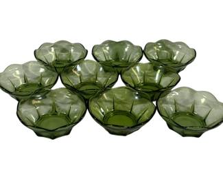 820 - 9 Anchor Hocking Swedish Modern Bowls 4.5"
