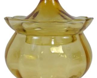 3237 - Empoli Amber Circus Tent Candy Jar 9"
