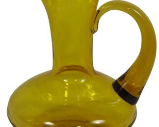 3218 - Amber Glass Pitcher Vase 8.5"
