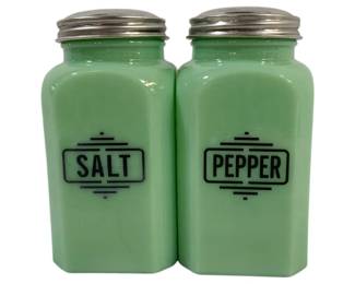 2240 - Jadeite Salt & Pepper Shakers 5"
