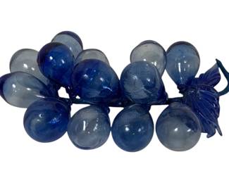 1630 - Vintage Cobalt Blue Glass Grapes 12 x 7

