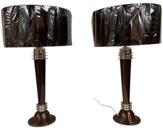 2285 - Pair Wildwood Zephyr II Lamps 29" Lamp direct from showroom, untested Bronze
