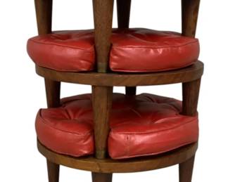 2255 - Mid-Century Signed 3pc Stacking Footstools 9 x 15, stacking 23 tall
