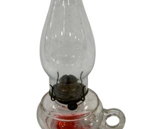1417 - Vintage Finger Oil Lamp 12.25"
