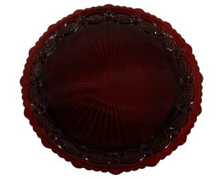 1409 - Avon Ruby Red Cape Cod Platter 11"
