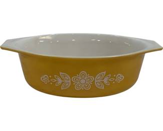446 - Vintage Pyrex Butterfly Gold Casserole Dish 10 x 7 x 3 1 1/2qt
