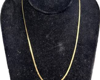 1262 - 14k Gold 18" Herringbone Chain, marked Italy .08 oz
