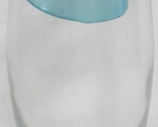 956x - Blue Top Art Glass Vase 14"
