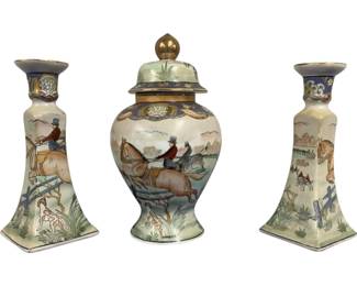 2095 - Decorative Urn w/ Candlesticks 10"
