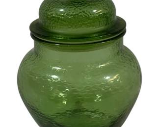 770 - Indiana Glass Green Apothecary Jar 9"
