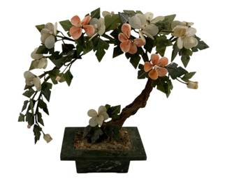 560 - Vintage Glass Bonsai Tree Sculpture 12x12x5
