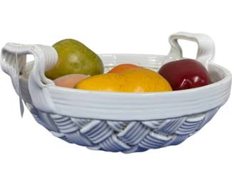 2105 - Handled Bowl w/ Faux Fruit 5 x 11
