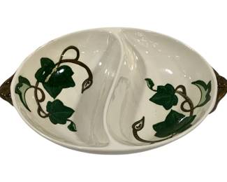 1503 - Metlox Poppy Trail Ivy Divided Bowl 7.5 x 11
