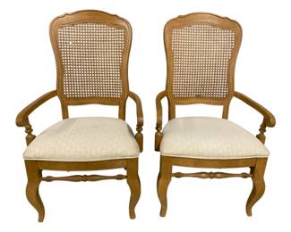 2031 - Matching Pair Cane Back Arm Chairs 43 x 24 x 20
