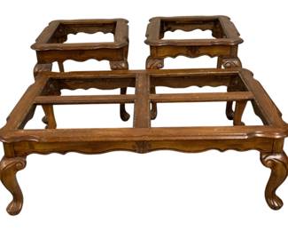 2363 - 3 Piece Coffee Table Set, Needs Glass 16 x 48 x 30, 21 x 27 x 23
