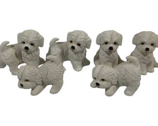 935 - 6 Ceramic Dog Figures 3.5 x 3.5

