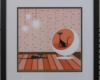 9072 - CATS AND BALL CHAIR 18 X 18
