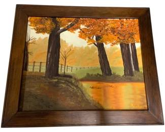 2146 - Artist Signed Fall Painting 20 x 24
