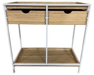 2439 - Wood & Metal 2 Drawer Stand 28 x 28 x 14
