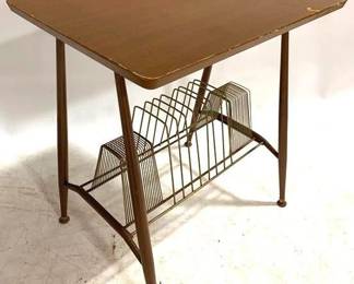 9897 - Mid-Century Turntable Stand w/ record holder
