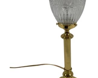 917 - Brass & Glass Lamp 16" used as-is electric/electronic/mechanical item - no guarantee all components, untested
