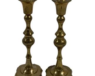 317 - Pair Brass Candlesticks 9"
