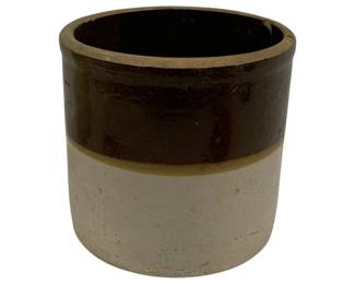 1354 - Brown & White Crock 7.5 x 8, as is
