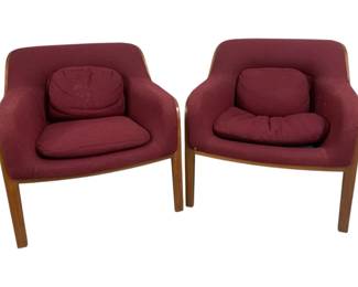 2273 - Bill Stephens for Knoll Bentwood Walnut Chairs 29 x 30 x 25
