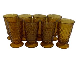 617 - 8 Whitehall Amber Iced Tea Glasses 6"
