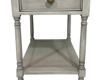 2384 - Alden Parkes 1 Drawer End Table, as is damage to corner 28 x 18 x 26
