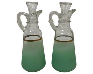 1598 - Pair Vintage Blendo Cruets 6.5"
