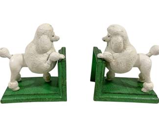 2203 - Pair Cast Iron Poodle Bookends 6 x 5
