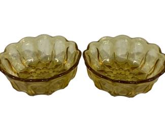 598 - 2 Anchor Hocking Fairfield Amber 6" Bowls
