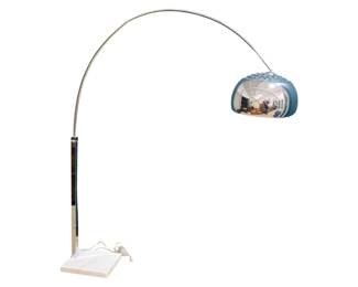 2574 - Elk Signature Penbrook Arc Floor Lamp 75", chrome & marble Lamp direct from showroom, untested
