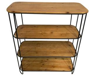 2457 - Wood & Metal 4 Tier Shelf 34 x 28 x 12
