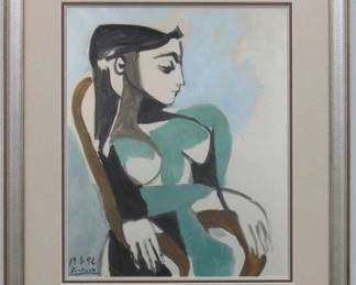 9116 - FEMME DANS UN FAUTEUIL 2 GICLEE BY PABLO PICASSO 22 X 25
