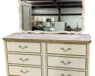2020 - Painted French Dresser w/ Mirror 60 x 50 x 17
