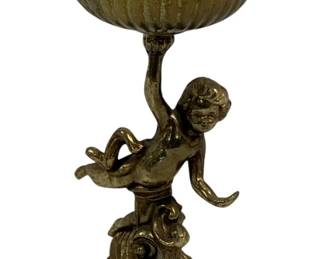 743 - Metal Cherub Compote 9"
