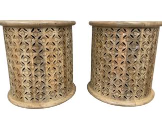 2408 - Pair Round Drum Stands 18 x 17
