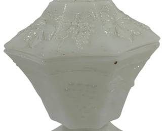 857 - Anchor Hocking Harvest Grape Milk Glass Jar 8"
