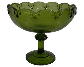 794 - Indiana Teardrop Avocado Pedestal Bowl 7.5" tall
