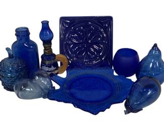 1651 - Group Vintage Cobalt Blue Glass
